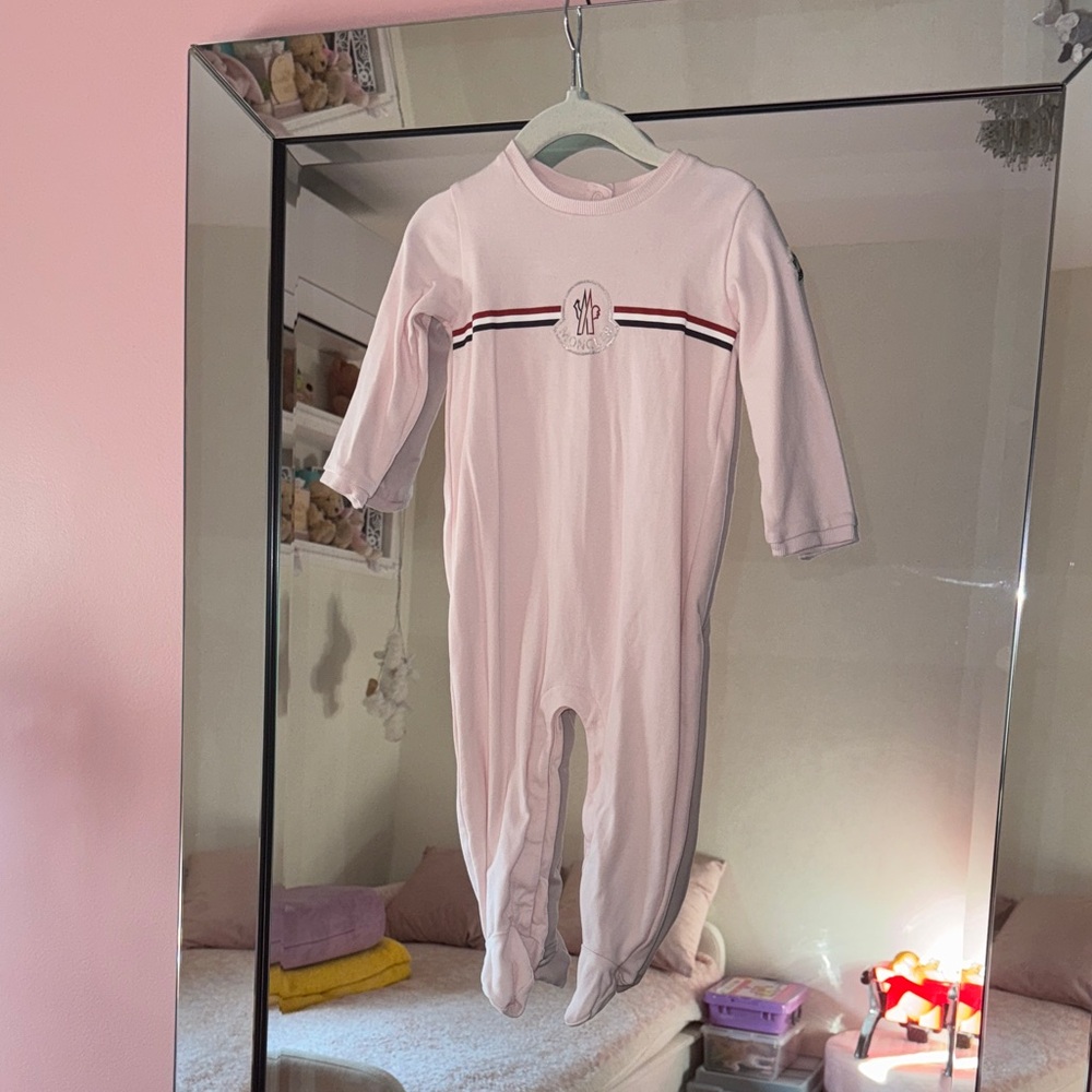 Moncler Light Pink Kids Footie
